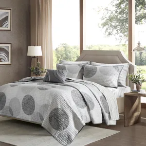 Madison Park Essentials Knowles Quilt Set with Cotton Bed Sheets