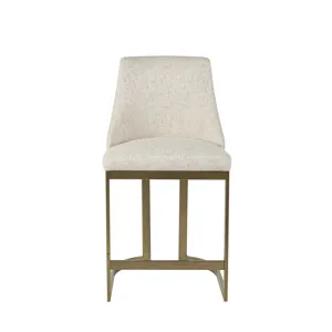 Bryce 26\"H Upholstered Counter Stool with Metal Base - Cream