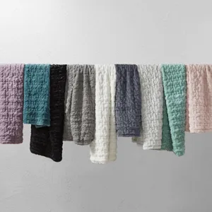 Madison Park Ruched Fur Throw