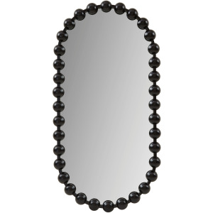 Madison Park Signature Marlowe 18X36 Oval Beaded Wall Mirror - Black