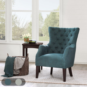 Hannah Button Tufted Wing Chair - Teal