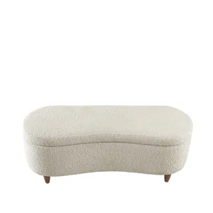 Bailey Boucle Flip Top Storage Bench - Cream