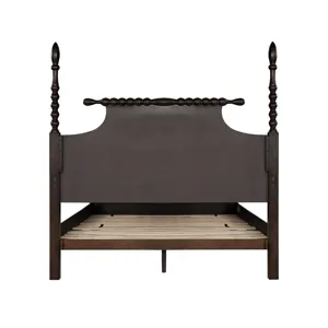 Beckett Queen Turned Wood Spindle Bed - Morocco Brown
