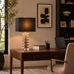 Nicole Miller Elowen Acrylic Disc Table Lamp