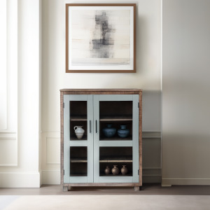 Serena Glass Cabinet Mw/Dr/Pv - Brown/Taupe