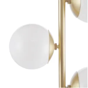 Holloway 3-Globe Light Floor Lamp with Marble Base - White/Gold