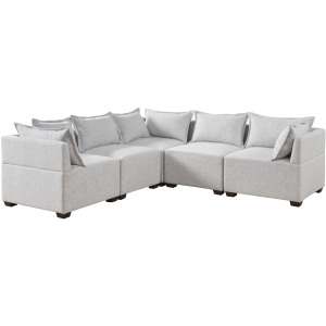 Molly 5-Piece Modular L-Shape Sofa - Silver Grey