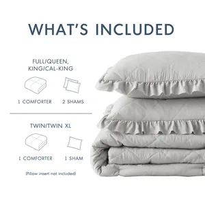 Comfort Spaces Hannah Diamond Quilted Ruffle Edge Comforter Set