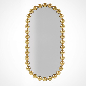 Madison Park Signature Marlowe 18X36 Oval Beaded Wall Mirror - Gold