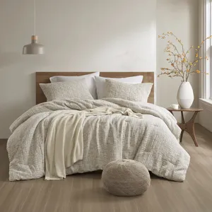 Harper Full/Queen Oversized Cotton Matelasse Comforter Set - Natural