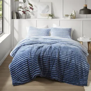 Intelligent Design Avril Fluffy Ribbed Plush Comforter Set