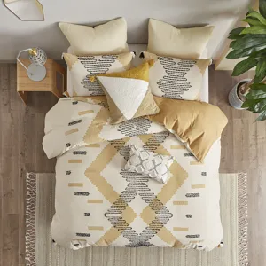 Arizona King/California King 3 Piece Cotton Duvet Cover Set - Yellow