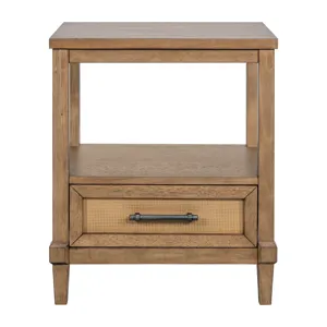 Salina Woven Cane Nightstand - Toasted Almond