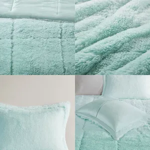 Intelligent Design Brielle Ombre Shaggy Long Fur Comforter Mini Set