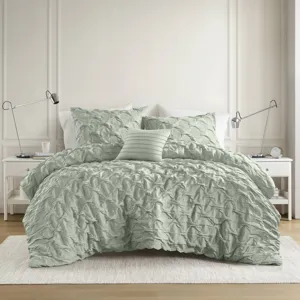 Comfort Spaces Bailey Diamond Pintuck Pleated Woven Comforter Set