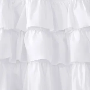 Madison Park Anna Cotton Oversized Ruffle Valance - White