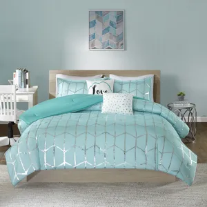 Intelligent Design Raina Metallic Printed Comforter Set