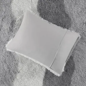 Cassie Twin/Twin XL Ombre Shaggy Faux Fur Comforter Set - Grey