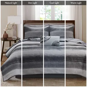 Madison Park Essentials Saben Quilt Set with Cotton Bed Sheets