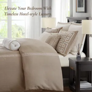 Madison Park Signature Jarvis Embroidery Oversized Duvet Style Comforter Set