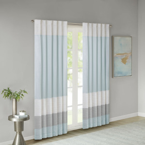 Amherst Polyoni Pintuck Curtain Panel - Aqua