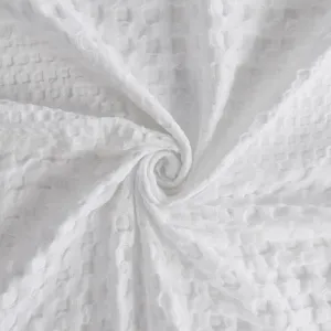 Madison Park Arlo Super Waffle Textured Solid Shower Curtain - White