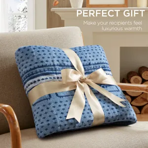 Woolrich Print Plush to Sherpa Heated Throw