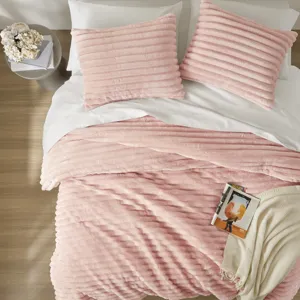 Intelligent Design Avril Fluffy Ribbed Plush Comforter Set