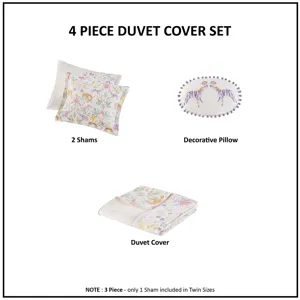 Urban Habitat Kids Lulu Floral Reversible Cotton Duvet Cover Set with Throw Pillow