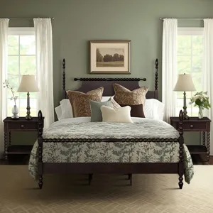 Beckett Queen Turned Wood Spindle Bed - Morocco Brown