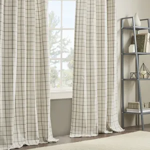 Madison Park Anaheim Plaid Rod Pocket and Back Tab Curtain Panel with Fleece Lining