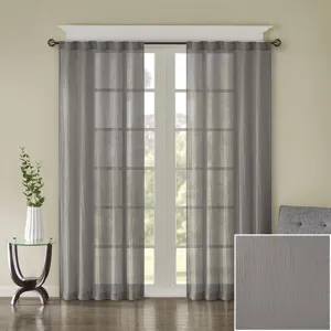 Madison Park Harper Solid Crushed Curtain Panel Pair