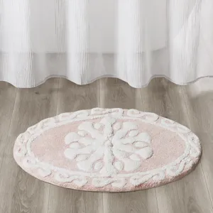 Casablanca Medallion Cotton Tufted Bath Rug - Pink