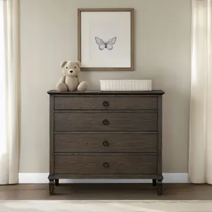 Victoria 4-drawer wood dresser (40\") - Antique Brown