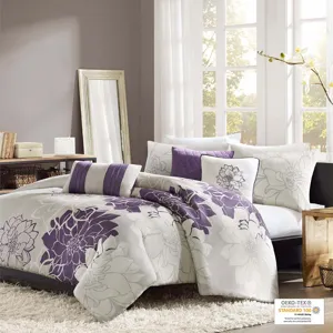 Madison Park Lola 6 Piece Printed Duvet Cover Set