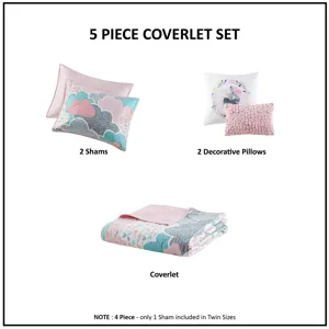 Urban Habitat Kids Cloud  Reversible Cotton Quilt Set with Throw Pillows