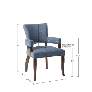 Dawson Arm Dining Chair - Blue