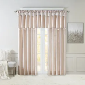 Madison Park Emilia Lightweight Faux Silk Valance With Beads