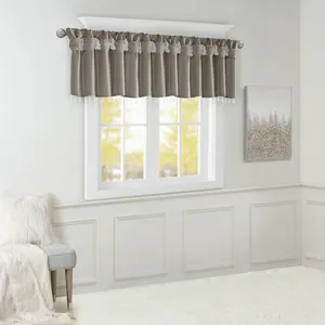 Madison Park Emilia Lightweight Faux Silk Valance With Beads