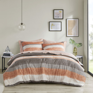 Madison Park Essentials Jaxon Stripe Comforter Set with Bed Sheets