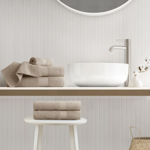 500GSM Plush 6pc Towel Set - Beige