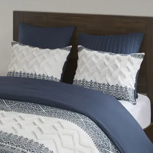 INK+IVY Mila 3 Piece Cotton Comforter Set with Chenille Tufting