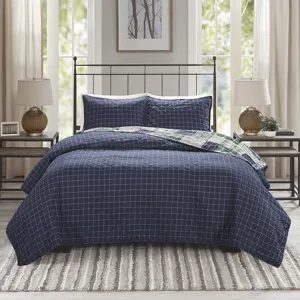 Madison Park Timber 3 Piece Reversible Printed Quilt Set