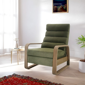 Jordan Wood framed push back Recliner - Green
