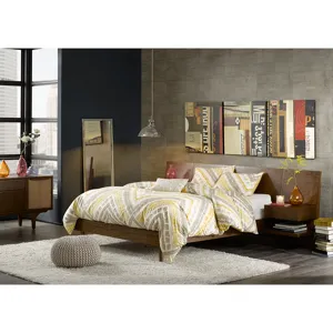 Clark King Bed with 2 Nightstands - Pecan