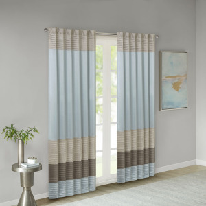 Amherst Polyoni Pintuck Curtain Panel - Blue