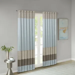 Amherst Polyoni Pintuck Curtain Panel - Blue
