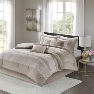 Madison Park Ava 7 Piece Chenille Jacquard Comforter Set