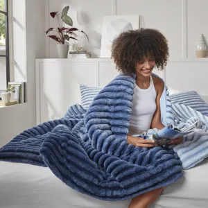 Intelligent Design Avril Fluffy Ribbed Plush Comforter Set