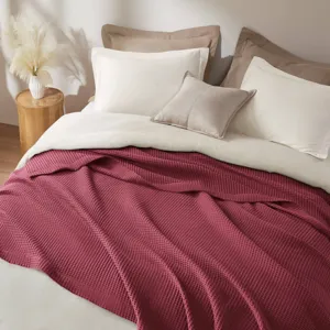 Madison Park Waffle Weave Cotton Blanket